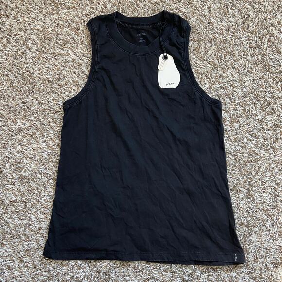 Prana Everyday Tank Womens M Black Vintage Wash Standard Fit Regenerative Cotton - Picture 4 of 9